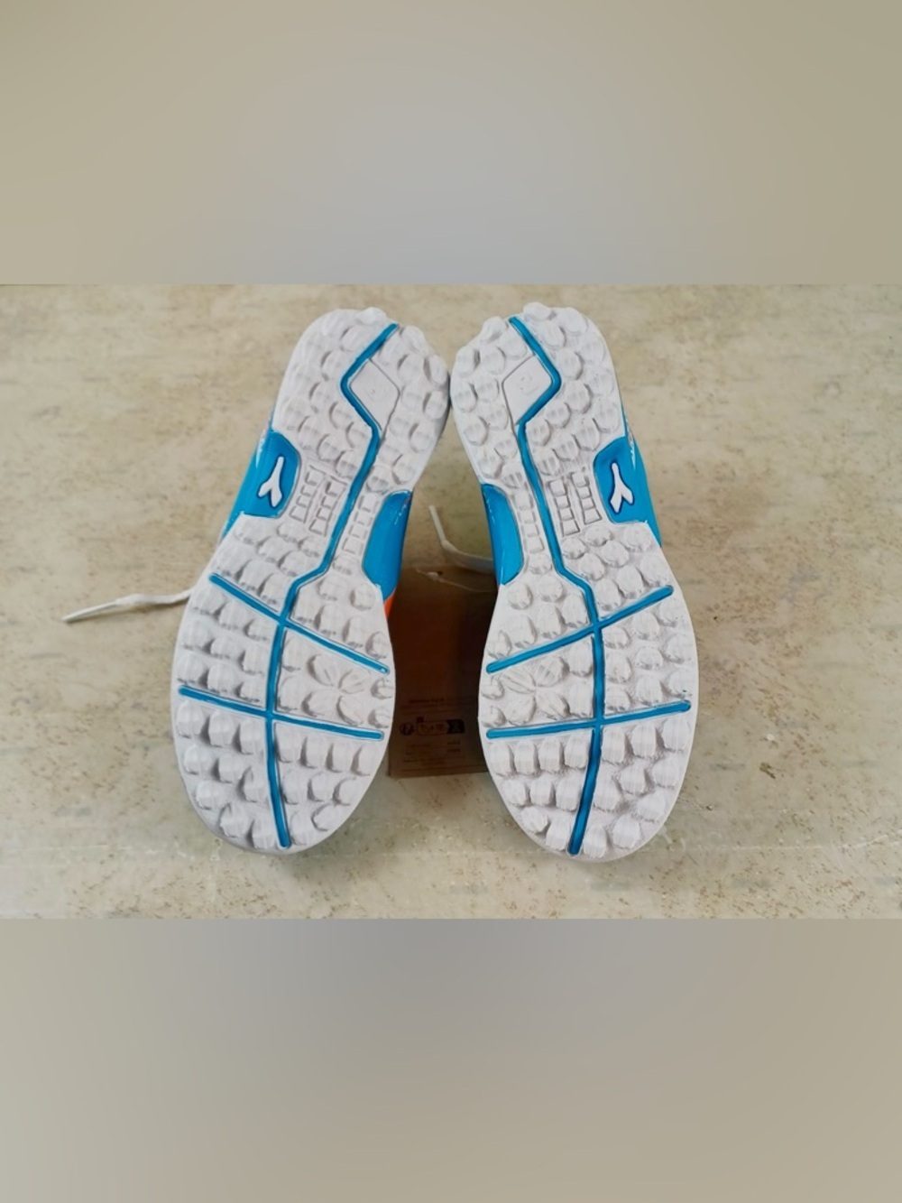 Diadora Kids Turquoise and White Sneakers with Orange Logo - Picture 5 of 6